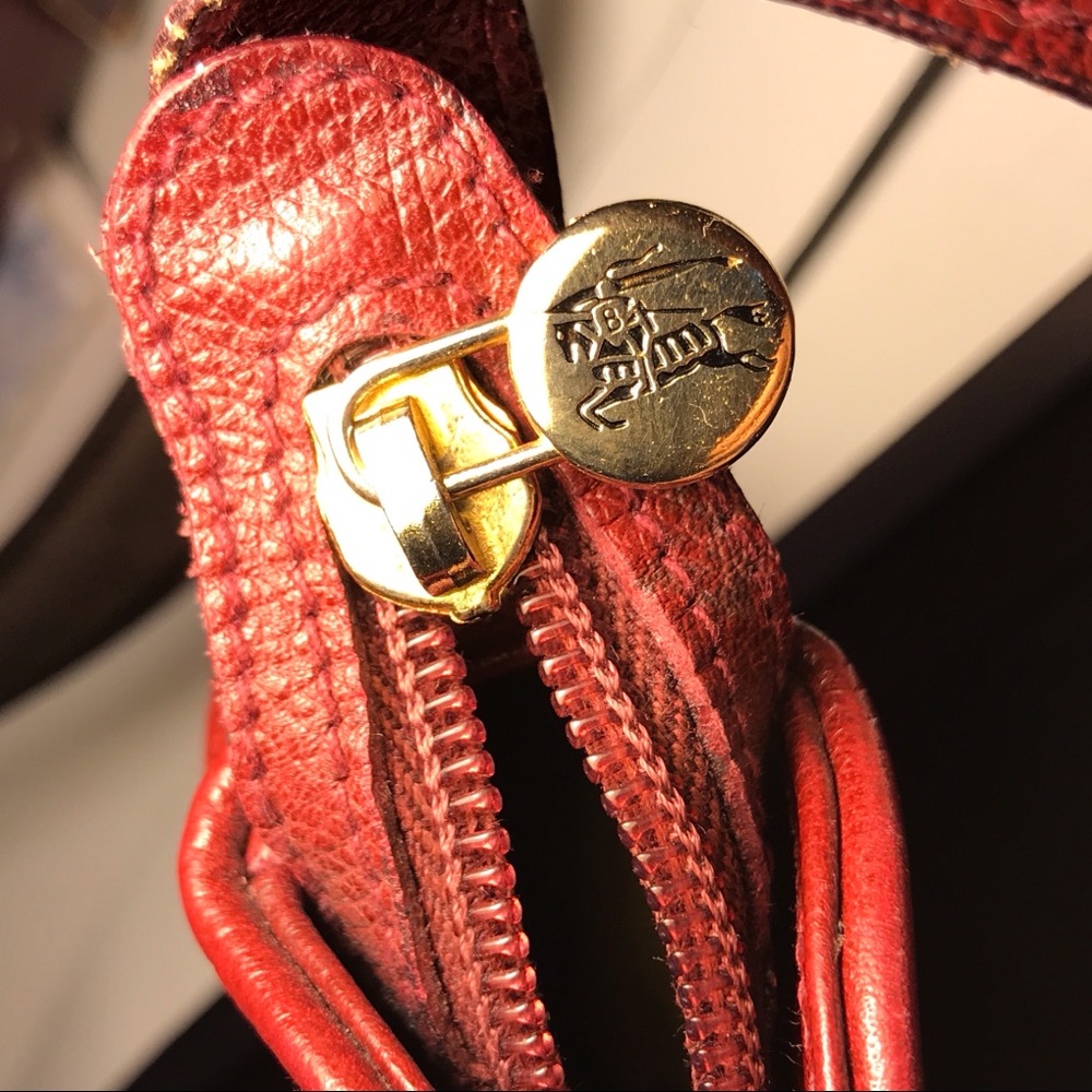 Rare Vintage Burberry’s Red Leather Stirrup Buckle Cross-Body Bag with COA - Picture 8 of 16